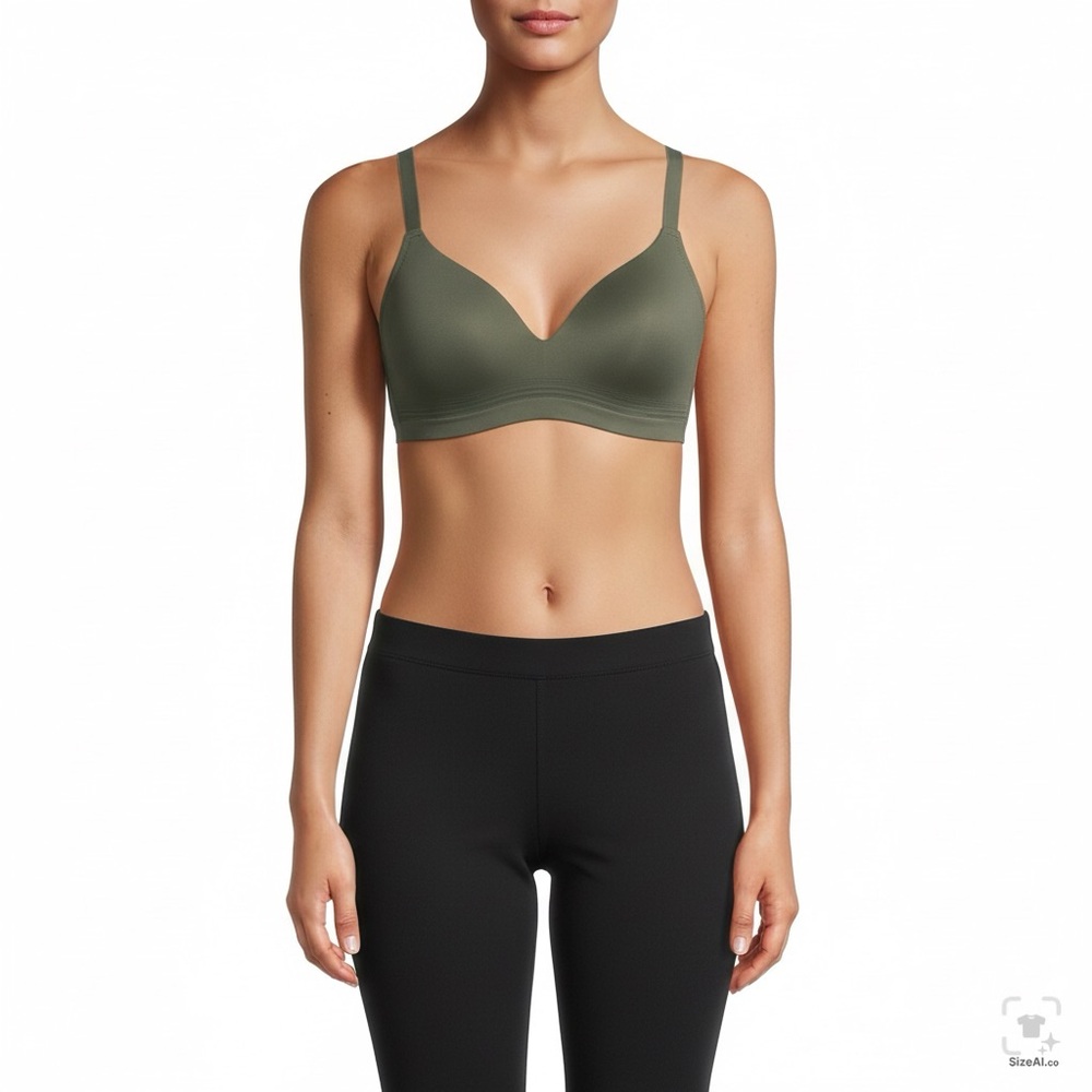 Joyspun XL JS72P811 Olive Green Wireless Seamless Light‎ Padding T-Shirt Bra